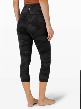 Lululemon Wunder Under Crop (High-Rise)  21" Heritage 365 Camo Deep Coal Multi